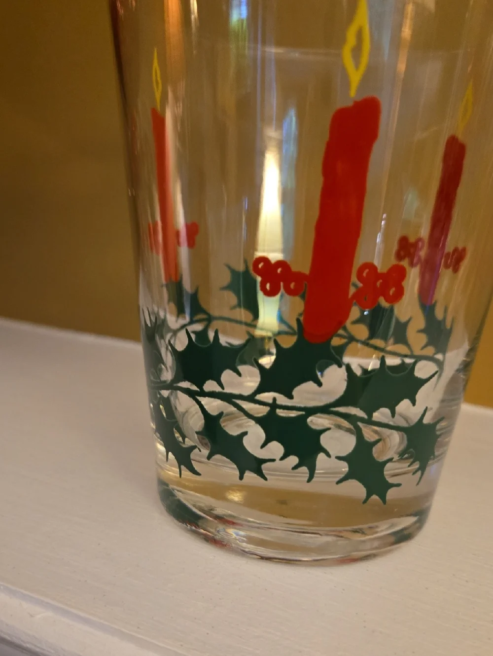 Vintage Holiday Candle Highball Glasses - Set of 8